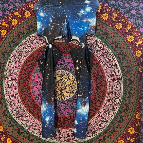 Galaxy Blue Suspender Leggings- Size Medium BlackMilk Clothing - Picture 3 of 9